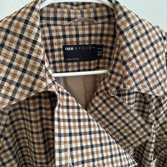 Asos Check Trench Size Petite 0 - Picture 2 of 6